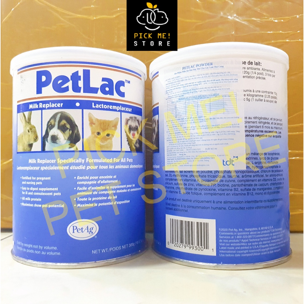 [300g] Sữa Bột PetLac - Cho Chó, Mèo, Thỏ, Chồn &amp; Và Các Loại Thú Cưng - Nhập Khẩu Mỹ