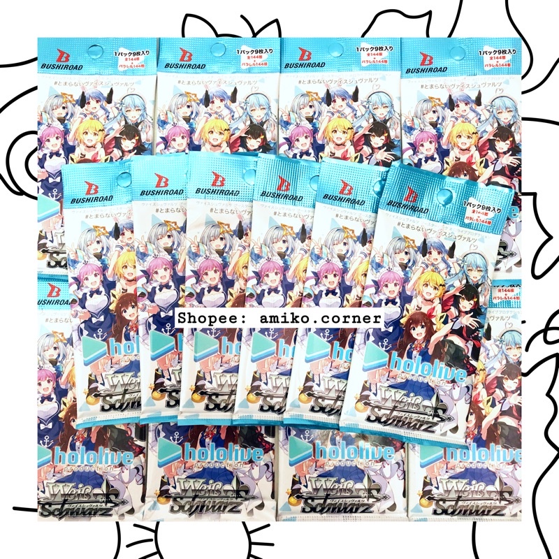 Lẻ Pack weiss schwarz 9 card game nhân phẩm Hololive hàng chính hãng