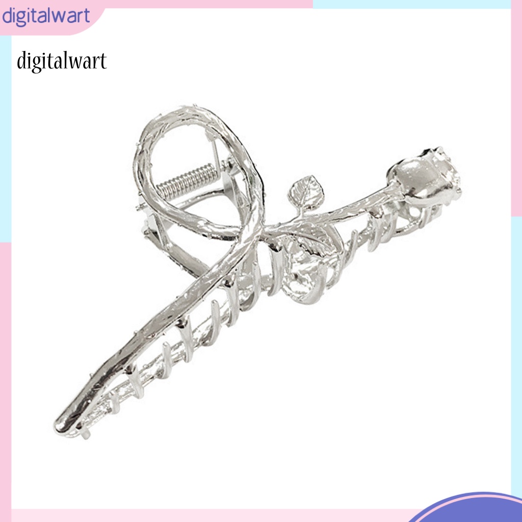 Kẹp Tóc Hình Hoa Hồng Màu Bạc Nhẹ Nhàng Chống Biến Dạng Thanh Lịch