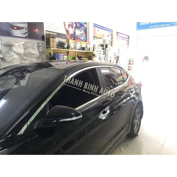 Nẹp viền cong kính Elantra 2019-2020 - Inox Sáng bóng