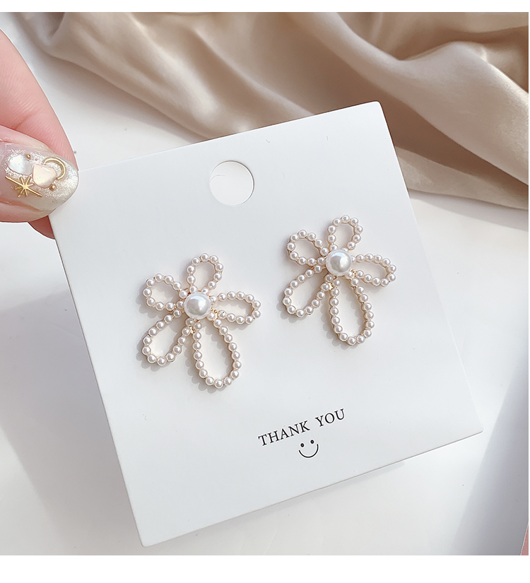 Bông tai bạc 925 hình hoa đơn giản xinh xắn cho nữ