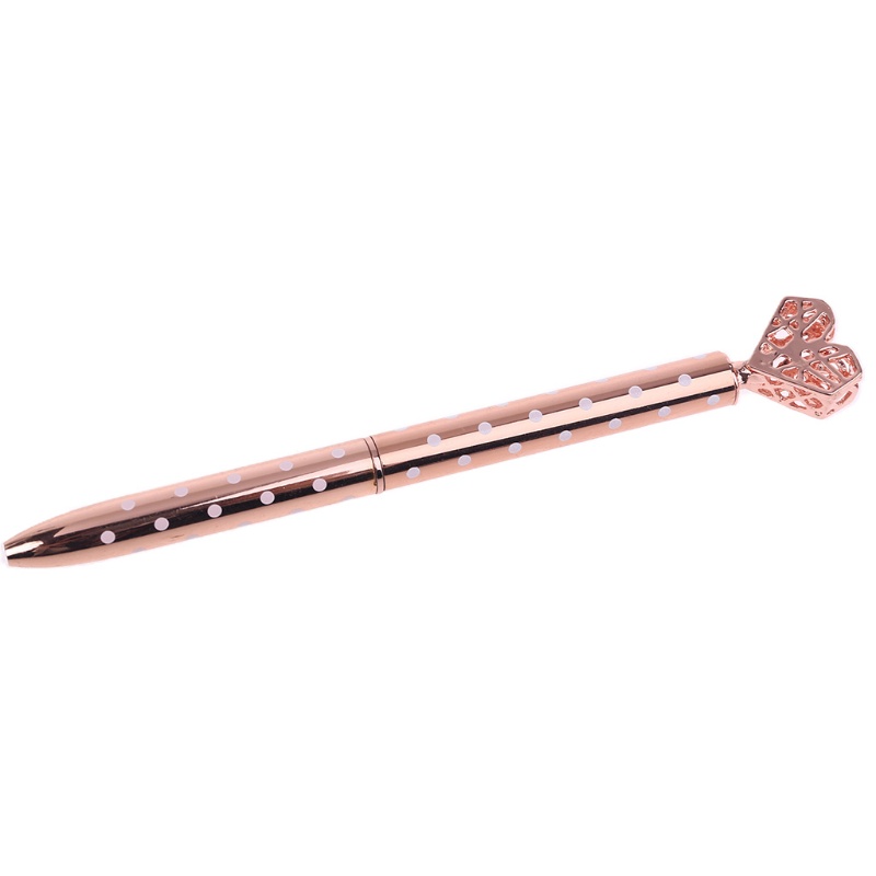 Set 5 Bút Bi Kim Loại Hình Viên Kim Cương Pha Lê Lớn Màu Vàng / Bạc / Trắng / Đen