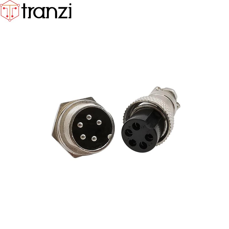 Giắc GX12 5P 12mm bộ đực cái - túi 1 bộ đực cái