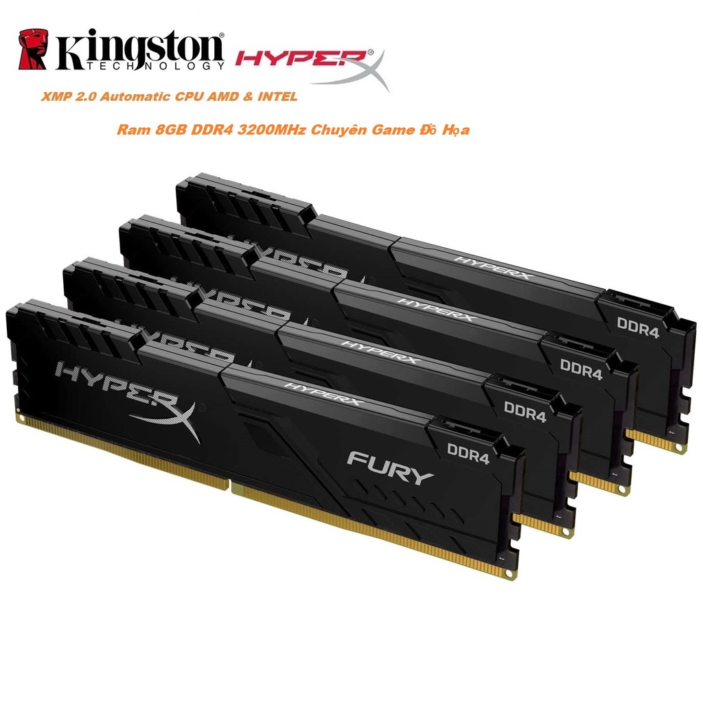 [Mã 44ELSALE2 giảm 7% đơn 300K] Ram Kingston HyperX Fury 8GB DDR4 3200MHz Chuyên Game Đồ Họa - Mới Bảo hành 36 tháng