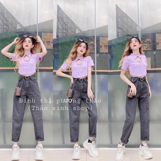 Bán lẻ = sỉ áo croptop khoét ngực cổ tàu LT257 Đẹp 💝