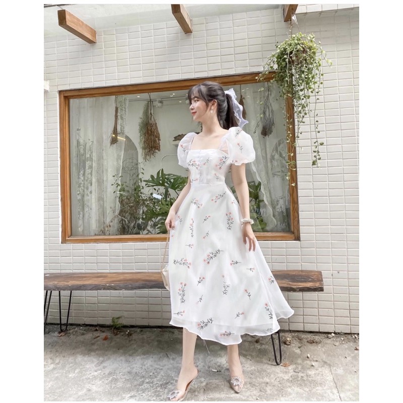 ORGANZA FLORAL MAXI - MAXI TƠ 2 LỚP HOA BAY | BigBuy360 - bigbuy360.vn