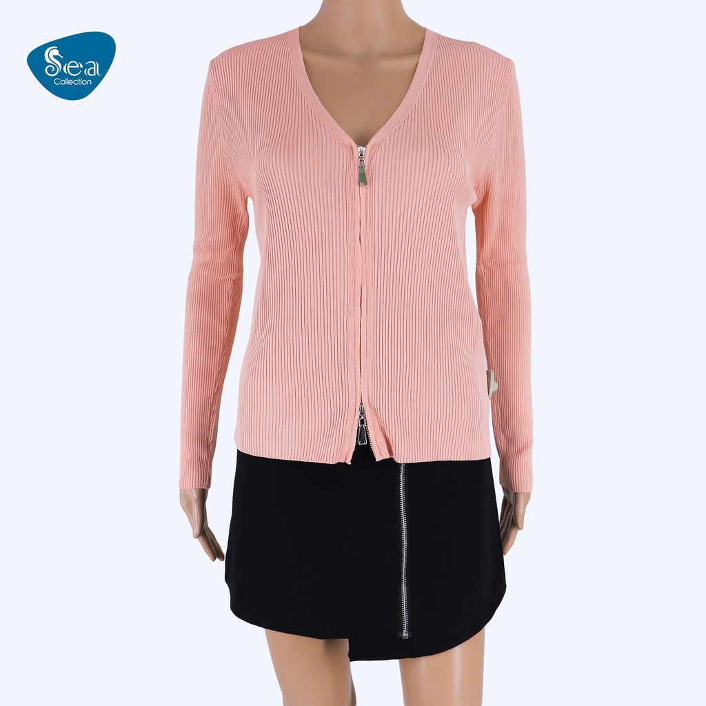 Áo Khoác Thun Nữ cổ tim 2 dây kéo 5898 Sea Collection
