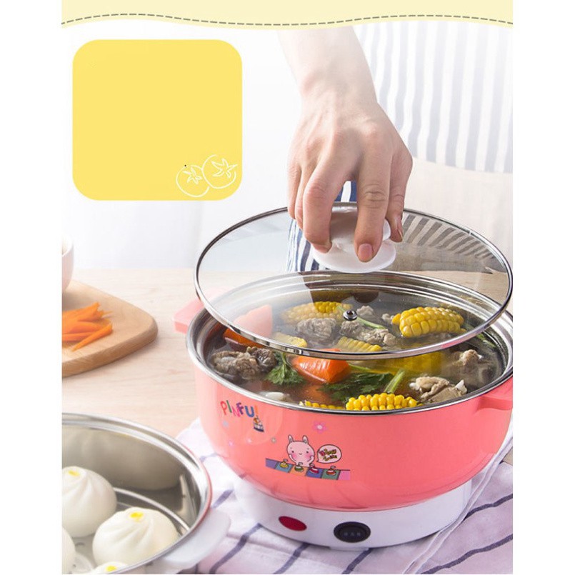 Nồi Lẩu Điện Mini Đa Năng Nika 26cm 1000W Inox 304 🔐Bảo Hành 1 Năm🔐 , Tiện Dụng Cho 2-3 Người Dùng, Siêu Tiện Dụng