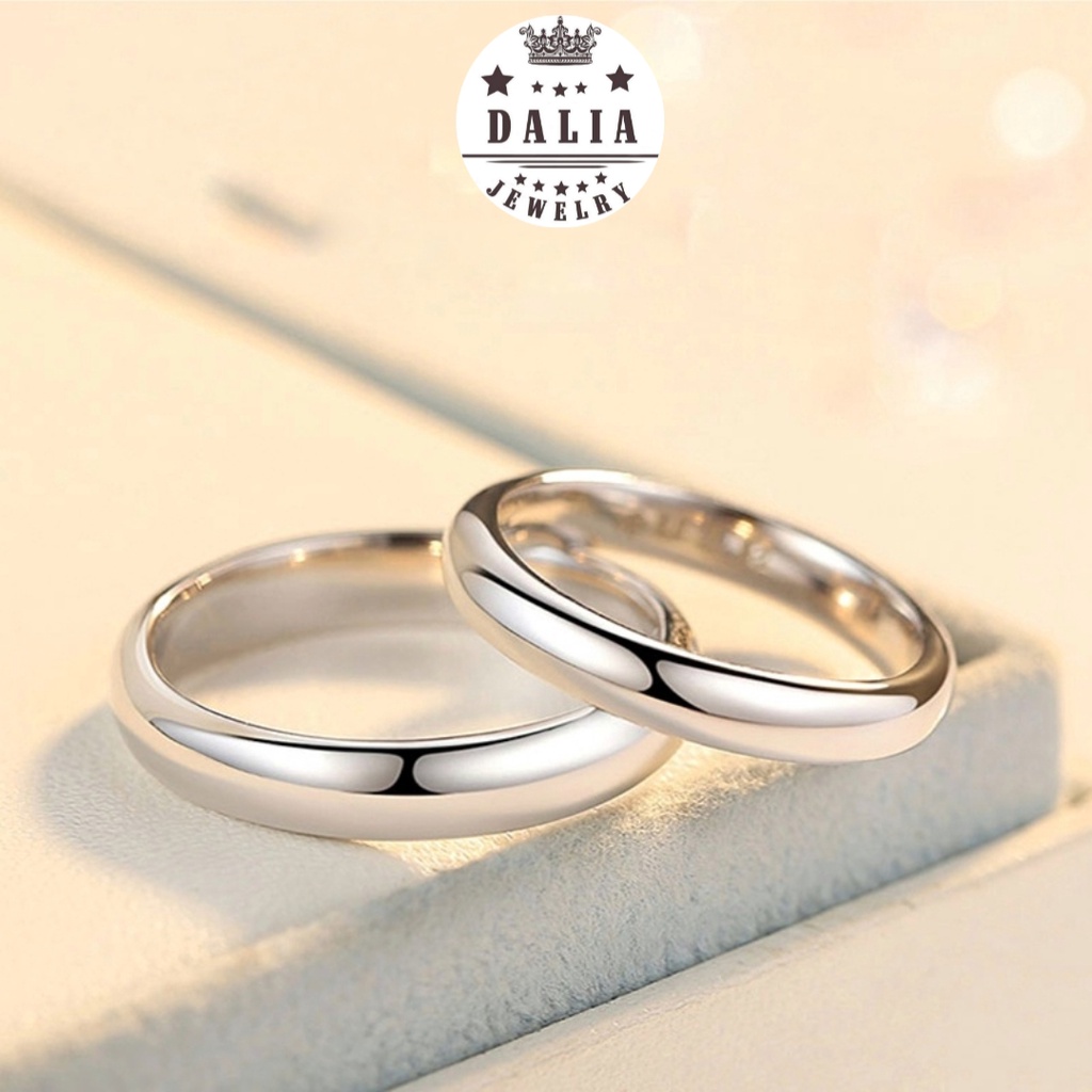 Nhẫn đôi bạc tròn trơn bản to khắc chữ theo yêu cầu DaLiA Jewelry nhẫn bạc trơn ...