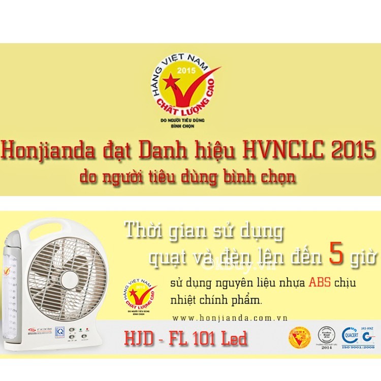 Quạt sạc điện kết hợp đèn led Honjianda HJD-FL101