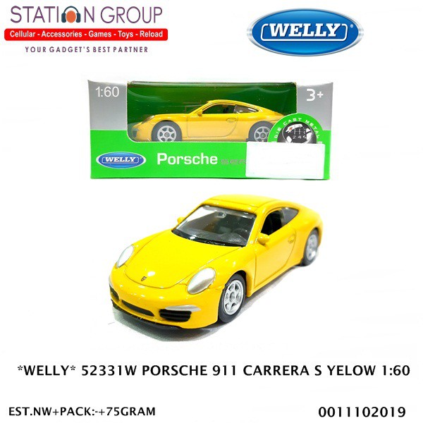 Welly Mô Hình Xe Hơi Porsche 911 Carrera S 1-60 52331w Màu Vàng