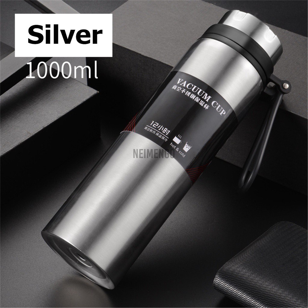 1000ml Vacuum Cup Stainless Steel Thermos Travel Mug Flask Thermal Hot Water Insulated Bottle