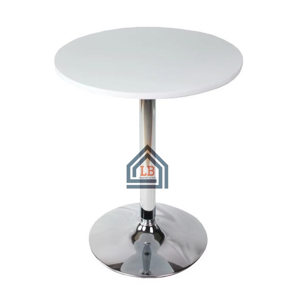 Bàn cafe tròn/ vuông chân trụ sắt mạ chrome