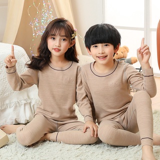 YAOEENH Bộ Đồ Ngủ Tay Dài 110-160cm Bằng Cotton Không Đường May Thời Trang Thu Đông Cho Bé