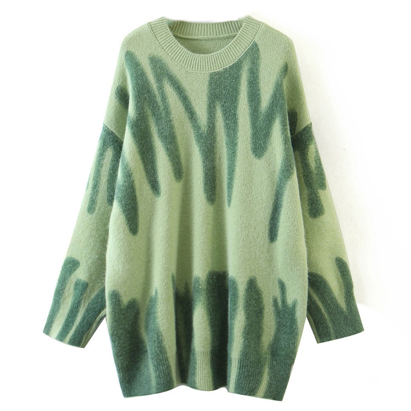 Áo Sweater Dệt Kim Cổ Thuyền Tay Cánh Dơi Oversize Thời Trang Cho Nữ