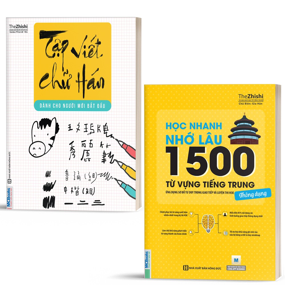 Sách - Combo Học Nhanh Nhớ Lâu 1500 Từ Vựng Tiếng Trung Thông Dụng và Tập Viết Chữ Hán - Kèm App Học Online