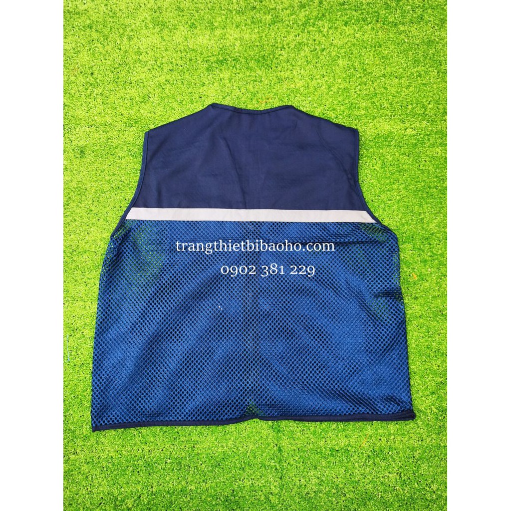 Áo ghi lê phản quang kaki phối lưới 8 túi 7 khóa kéo thoáng mát - 5 màu lựa chọn