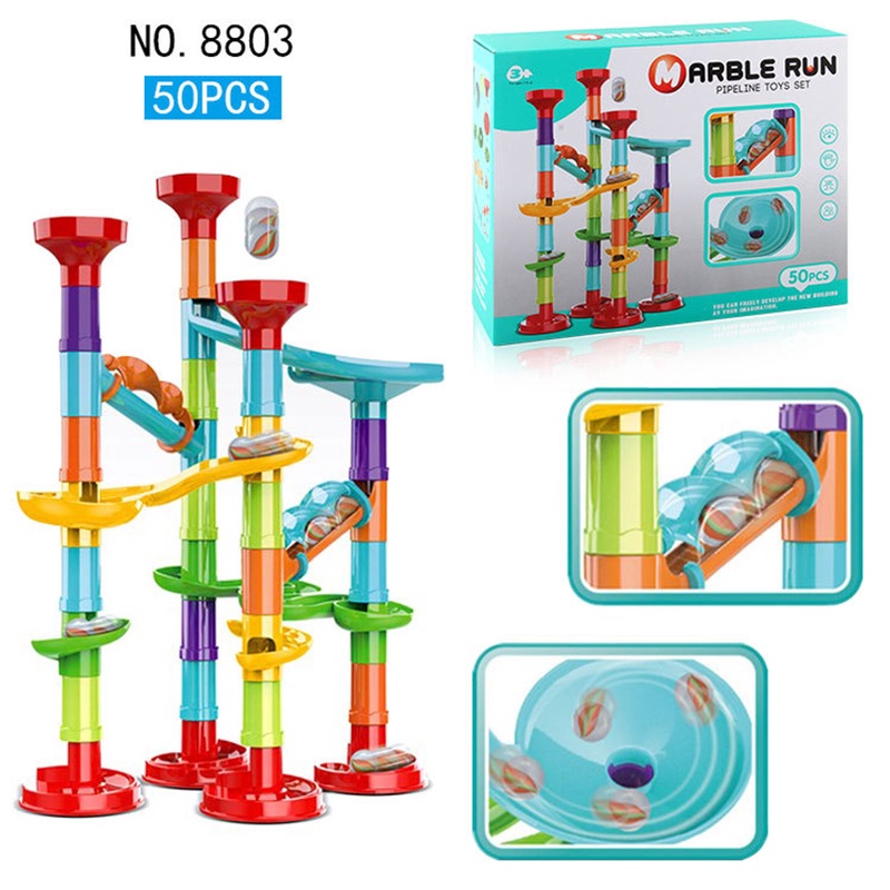 Bộ đồ chơi lắp ráp đường đua mê cung viên bi 113 / 93 / 50 / 45 mảnh cho bé