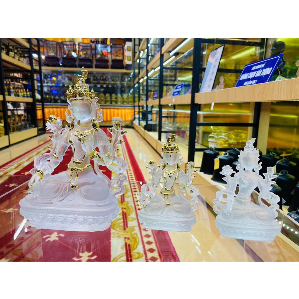 [PHÁP BẢO MINH CHÂU] Tượng Tara Trắng lưu ly
