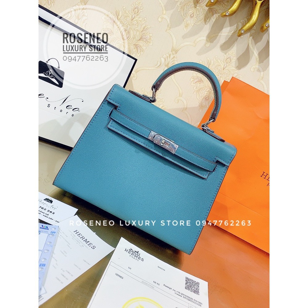 TÚI HERMES KELLY DA EPSOM SUPER VIP‼️fullbox , túi vải , card, bill màu xanh navy
