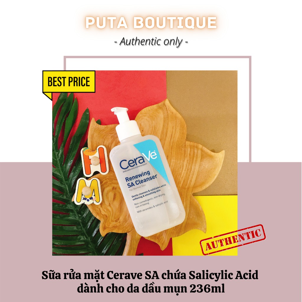 Sữa rửa mặt Cerave SA chứa Salicylic Acid  dành cho da dầu mụn 236ml