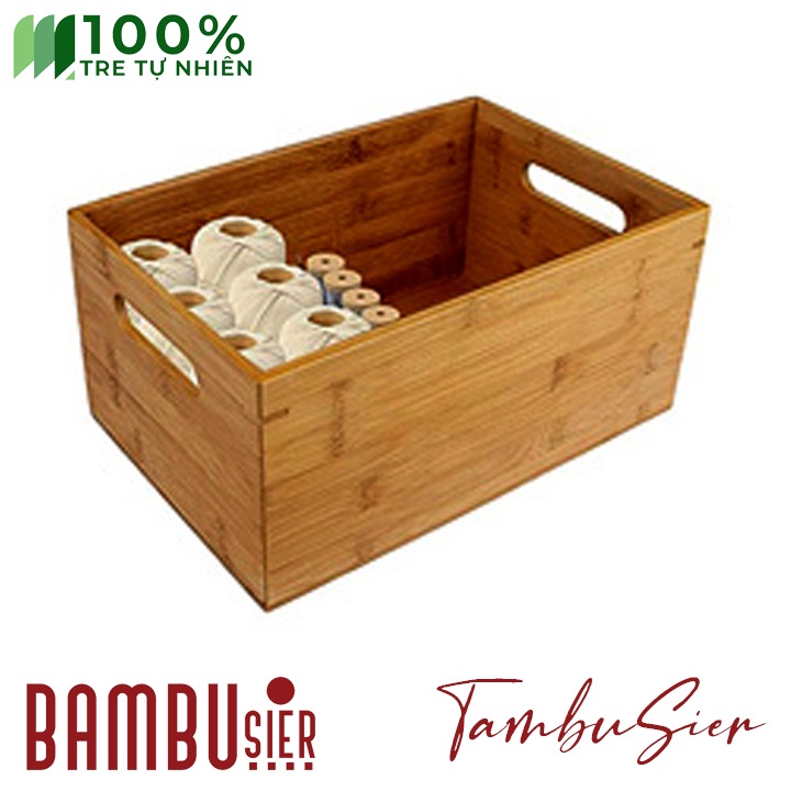 [BAMBOO] Khay gỗ tre đa năng có tay cầm - khay đựng đồ bằng tre cao cấp [MILA-06]