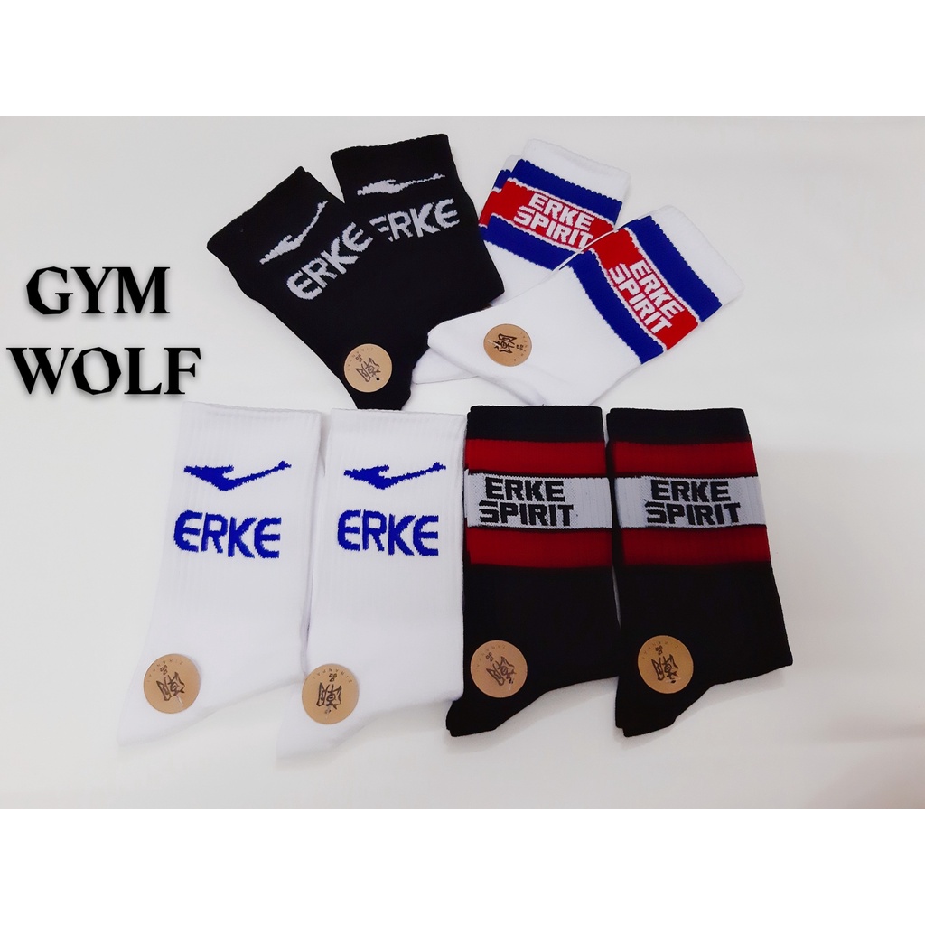 Vớ dệt kim ERKE cao cổ Nam Nữ phong cách thể thao, trẻ trung và năng động.