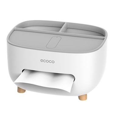 Hộp Đựng Giấy Ăn Kèm Ngăn Để Điểu Khiển, Remote Đa Năng Ecoco