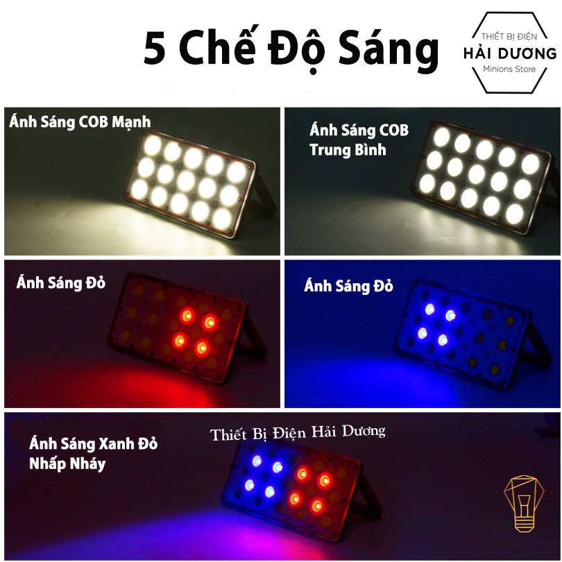 Pha Led Gz010 Siêu Sáng Pin Sạc Tích Điện Nhỏ Gọn Khi Dã Ngoại - 5 Chế Độ Sáng - Dung Lượng Pin Lớn - Có Video