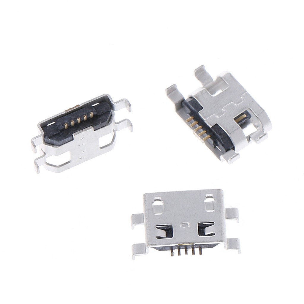 10 Pcs Type B Micro USB 5 Pin Female Charger Mount Jack Connector Port Socket