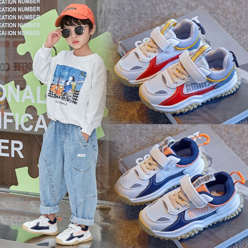 Giày Thể Thao Trẻ Em XMAX21 Từ 6 Đến 12 Tuổi Quai Dán Phong Cách Hàn Quốc