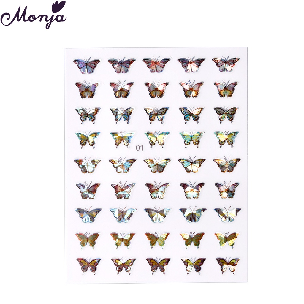 Nhãn dán trang trí móng nghệ thuật 7 phong cách hình bươm bướm nhiều màu sắc DIY