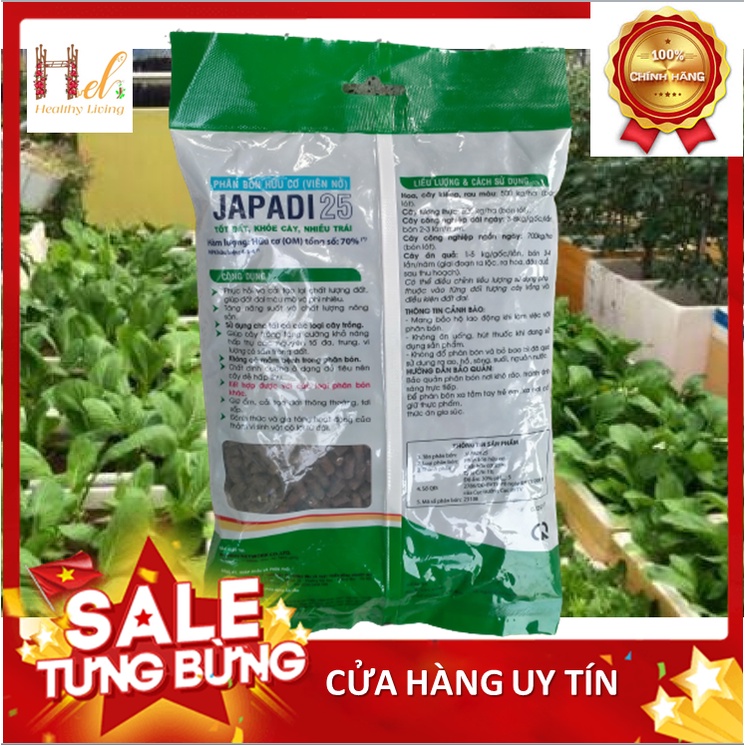 Phân Bón Hữu Cơ Phân Gà Viên Nở Nhật Bản Japadi 1KG- Trồng Hạt Giống Rau Củ Quả Bằng Đất Sạch, Xơ Dừa