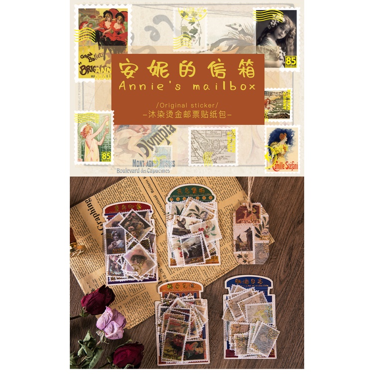 Set 40 miếng dán trang trí sổ tay/ đồ dùng văn phòng diy