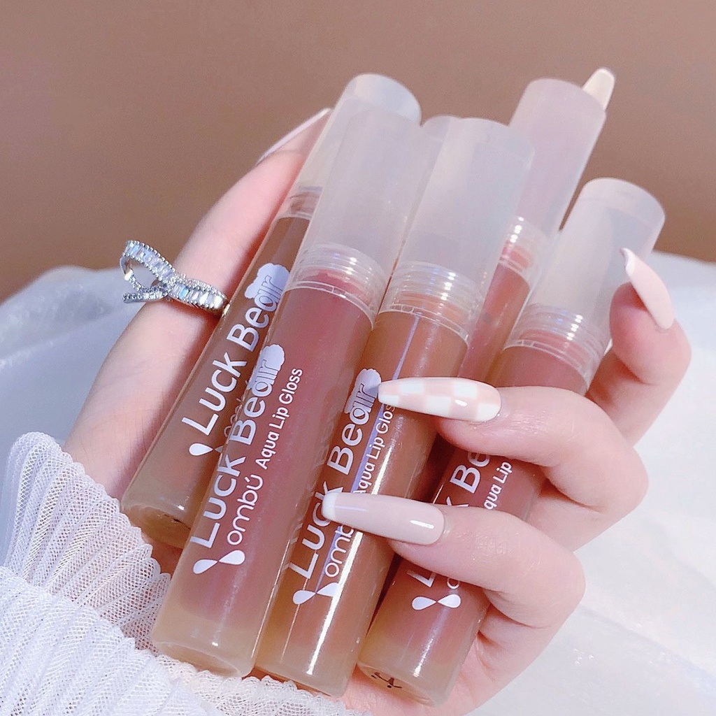 [Hàng mới về] Son bóng OMBU tráng gương thiết kế vỏ hình gấu dễ thương