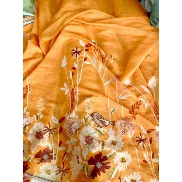 set tơ óng hoa may áo dài