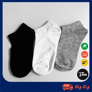 Vớ tất nam Ngắn Đen Trắng Xám
