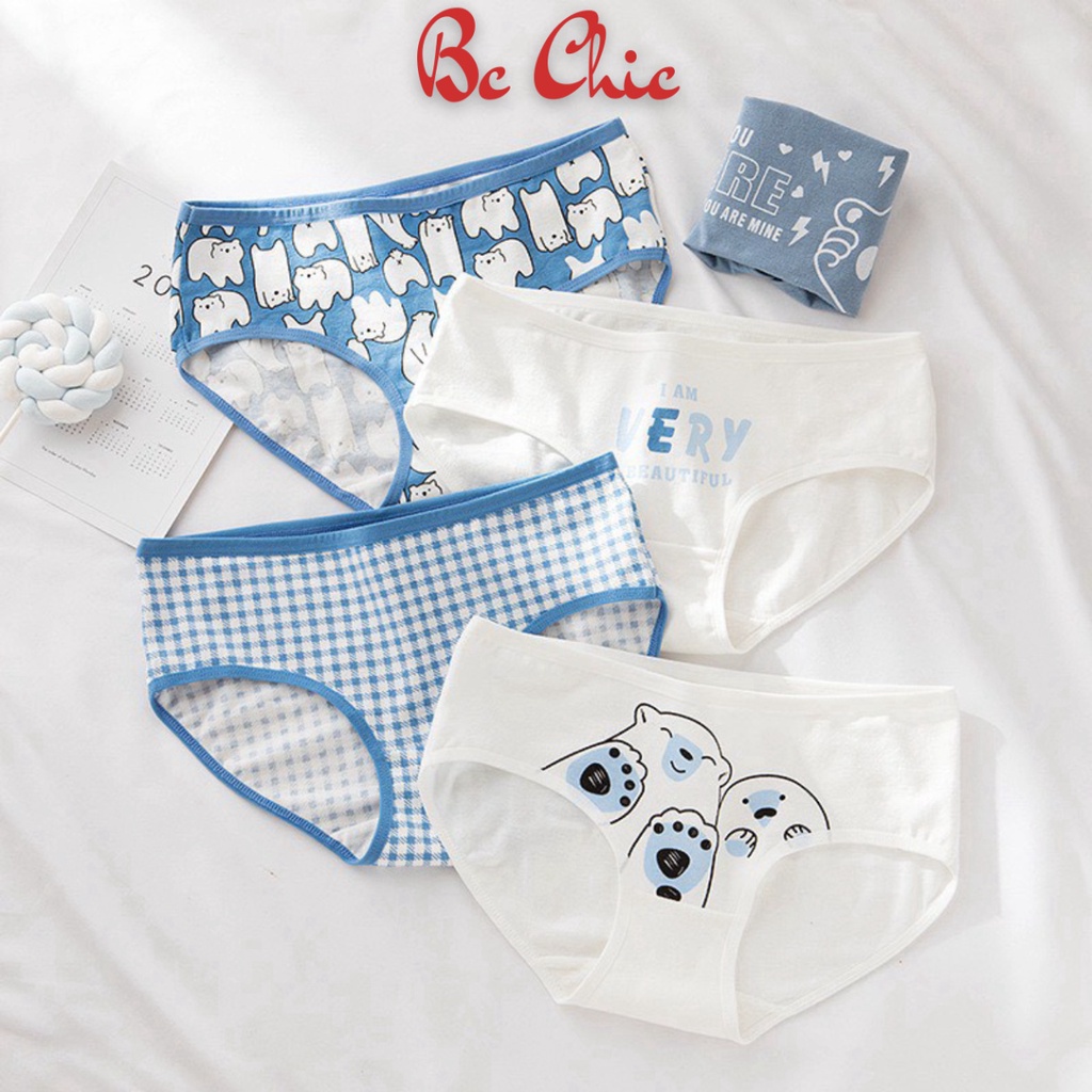 Quần Lót Nữ dễ thương set gấu đáng yêu kháng khuẩn thoáng mát tôn dáng co dãn mã Q107 BC_CHIC LINGERIE