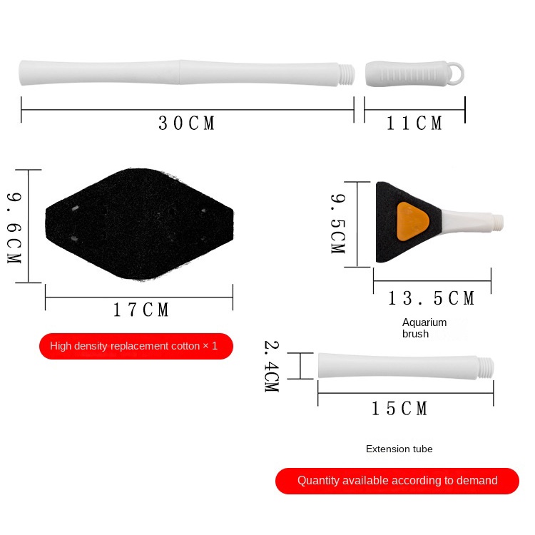 Bàn Chải Vệ Sinh Bể Cá Cán Dài Bằng Nhựa Chất Lượng Cao