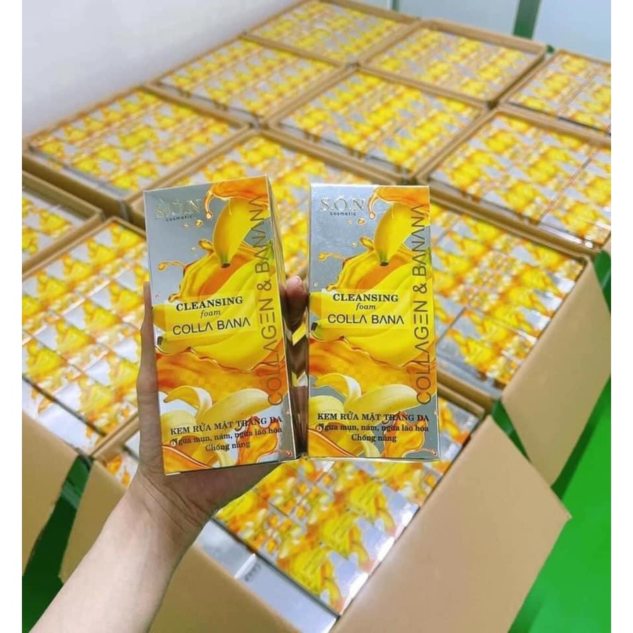 SỮA RỬA MẶT CHUỐI COLAGEN BANANA S.O.N TÓC TIÊN 60Ml - Ngừa Mụn Nám Lão hoá Chống nắng