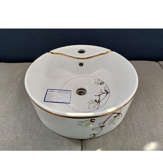 CHẬU LAVABO TRÒN HOA VĂN 5015