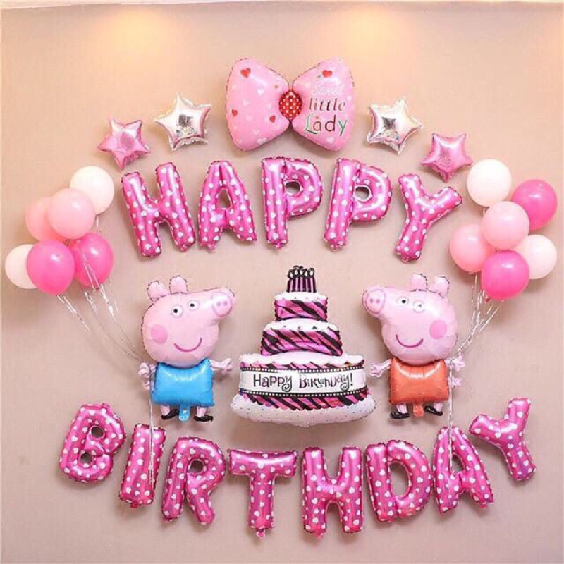 Set Bóng Sinh Nhật Heo Peppa
