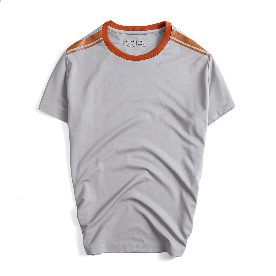 Áo Thun Nam Cổ Tròn GU CHẤT, Phối Màu Trẻ Trung, Vải Cotton Co Giãn, Dày Dặn, Form Regular Fit - GUTN09