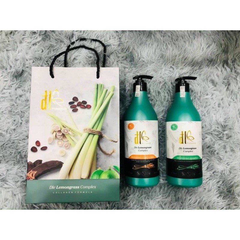 ⭐️⭐️   Cặp Dầu Gội Xả Đl Dle Lemongrass ComplexChiết xuất từ bồ kết chanh xả  750ml x2⭐️⭐️