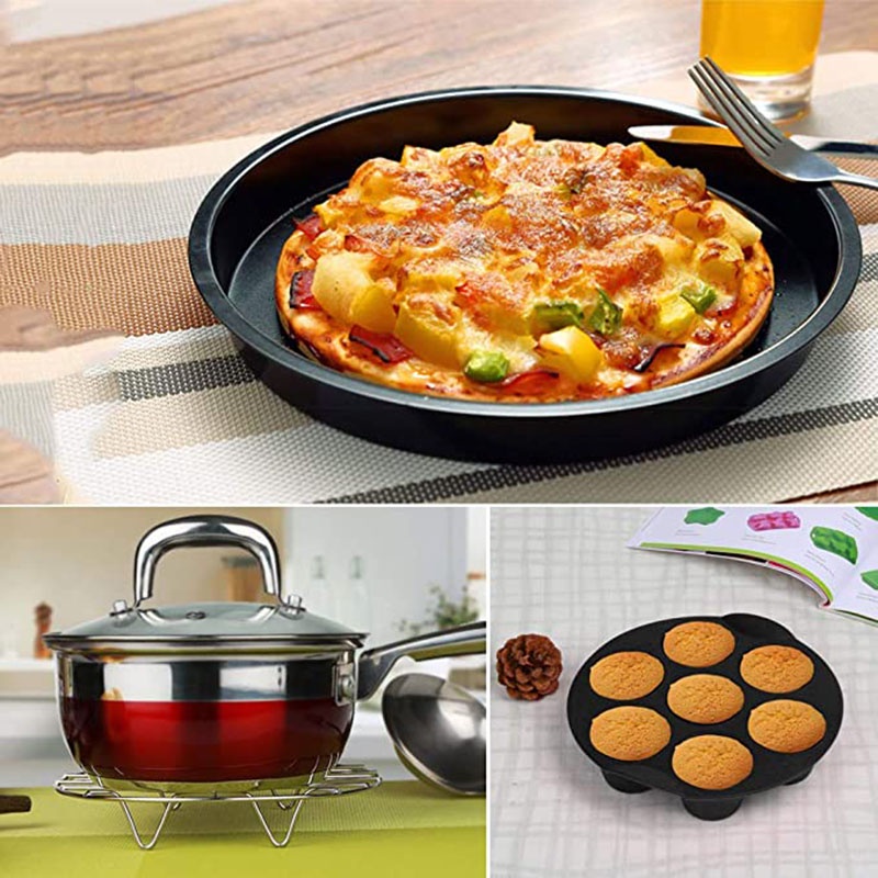 Bộ 12 Phụ Kiện Nồi Chiên Không Khí 7 Inch / 8 Inch Bằng Thép Không Gỉ Cho Gowise Phillips Cozyna Secura Fit Airfryer 3.7 4.2 5.3 5.8QT