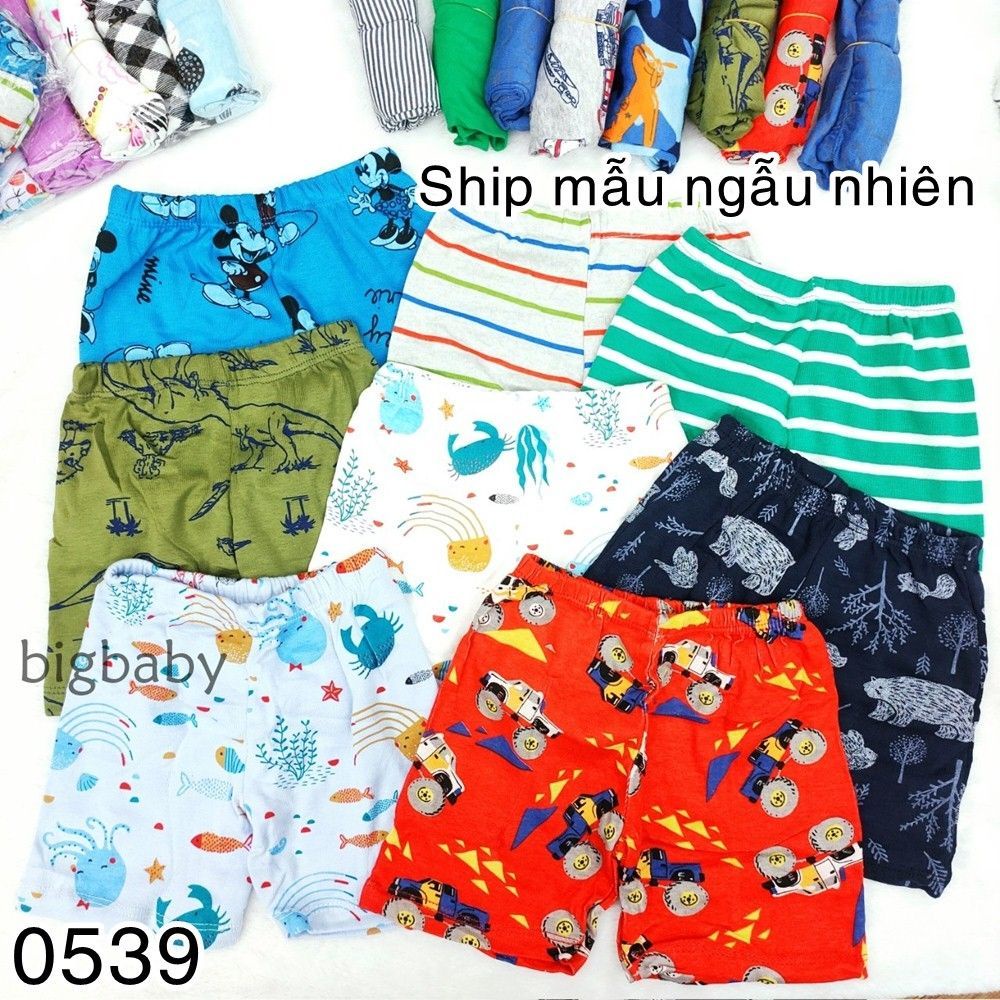 Quần thun đùi Bigbaby họa tiết dễ thương shop ship mẫu ngẫu nhiên cho bé trai và bé gái 5-8.5kg