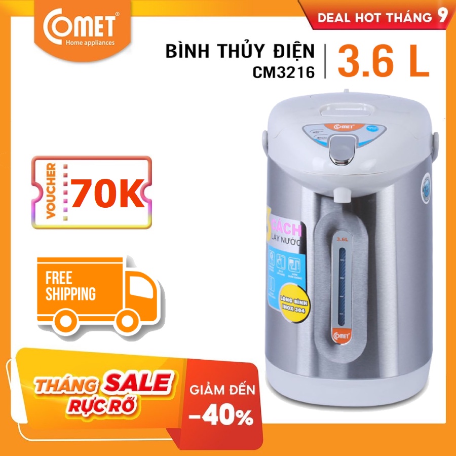 Bình thuỷ điện dung tích 3.6L Comet CM3216