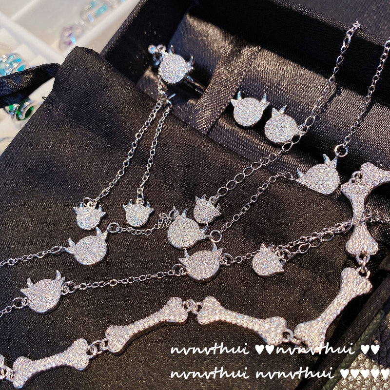 Dây Chuyền Bạch Kim Mạ Bạch Kim 18K Đính Đá Zircon Bí Mật Giao Hàng Tuyệt Vời Hàng Có Sẵn Vòng Đeo Tay Bạch Kim Cương Năm Con Chó Ox