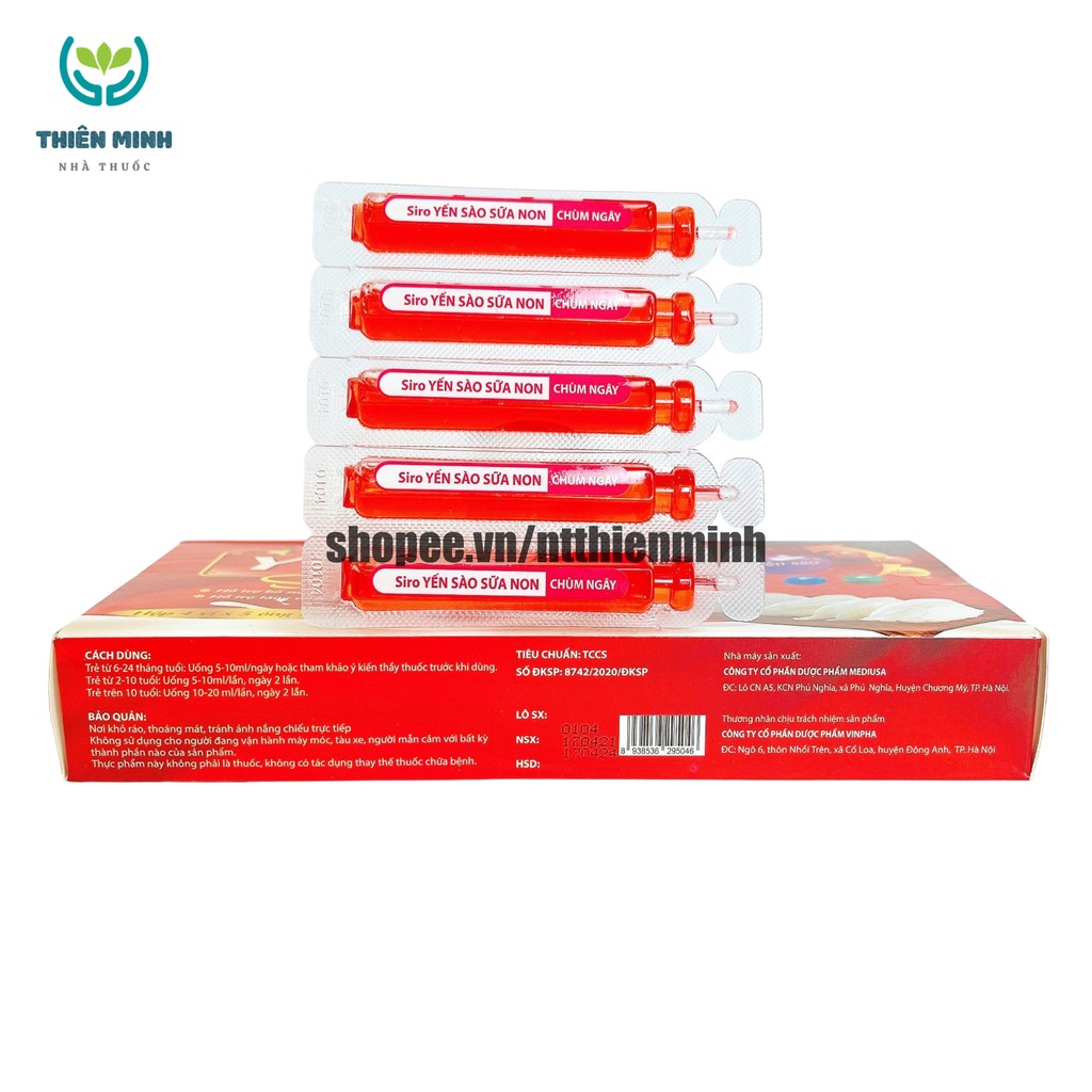 [USA] Siro YẾN SÀO SỮA NON tăng khả năng hấp thu, kích thích bé ăn ngon - Hộp 4 x 5 ống
