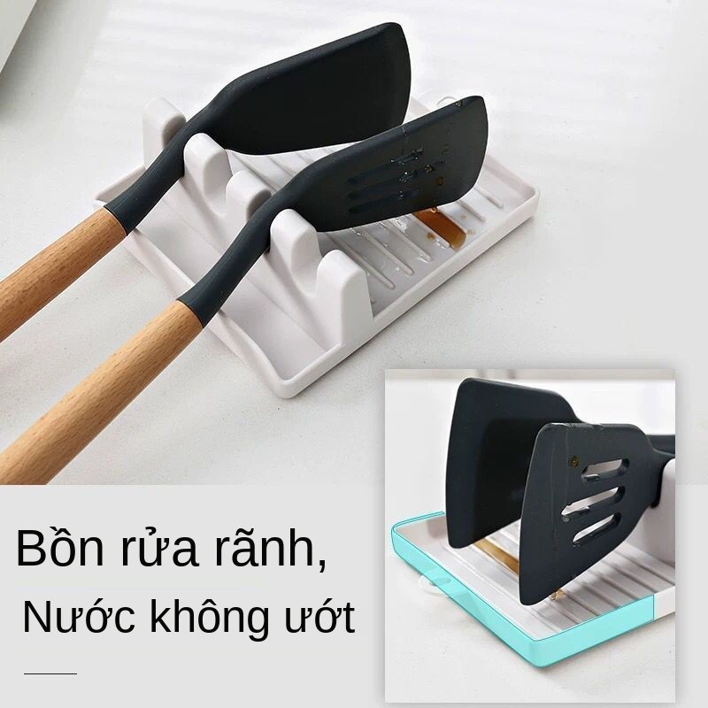 Kệ thìa đồ dùng nhà bếp giá đỡ tấm lót đế đựng đũa hộ gia đình nắp đậy bộ ăn đa chức năng